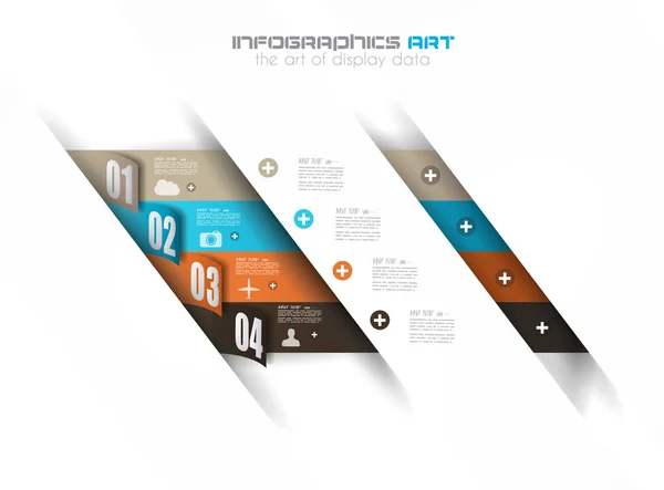 Modelo de design infográfico com etiquetas de papel. — Vetor de Stock