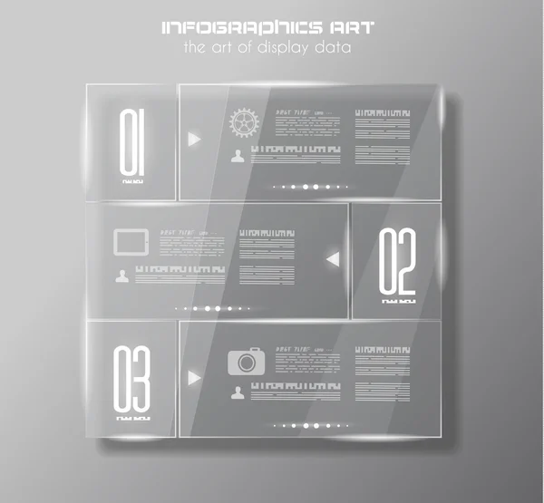 Infografische Design-Vorlage mit Glasoberflächen. — Stockvektor