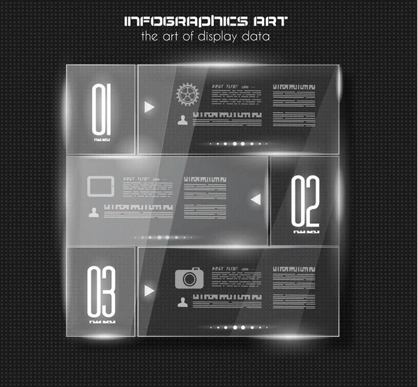 Modèle de conception infographique avec des surfaces en verre . — Image vectorielle