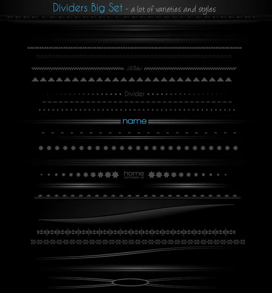 Grande collection de diviseurs web pour applications web . — Image vectorielle
