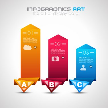 Kağıt etiketli bilgi tasarım şablonu.