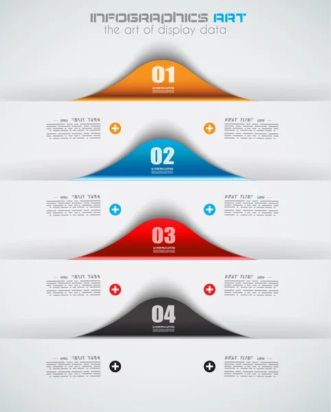 Modello di design infografico con tag cartacei. — Vettoriale Stock