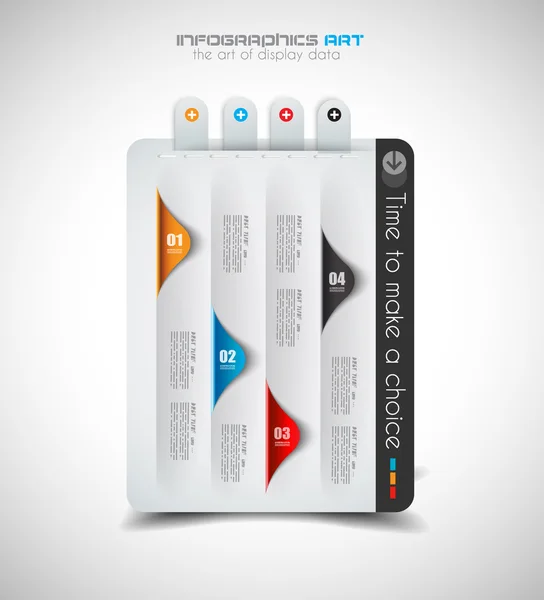 Modelo de design infográfico com etiquetas de papel. — Vetor de Stock