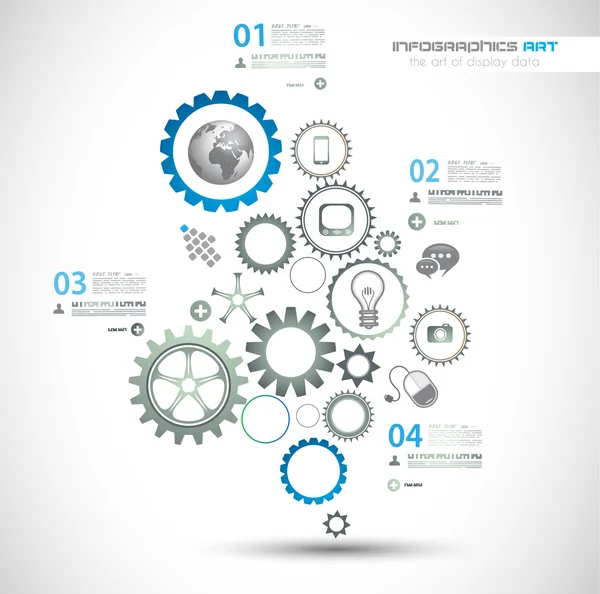 Infographic design template with gear chain — Stock Vector