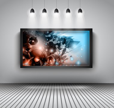 sahne ışıkları ile modern iç Sanat Galerisi gövde tasarımı.