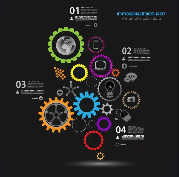 Infographic tervezősablon gear lánc. — Stock Vector