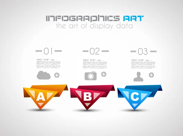 Infografisk formgivningsmall med papperslappar. — Stock vektor