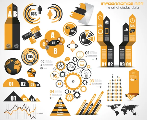 Elementos infográficos - conjunto de etiquetas de papel , —  Vetores de Stock