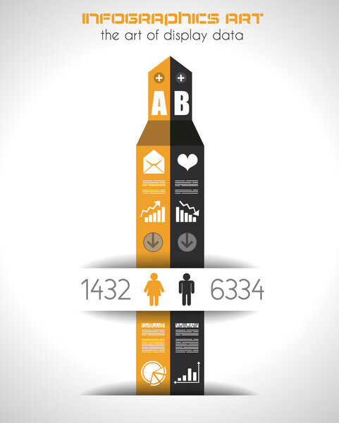 Infographic design template with paper tags.