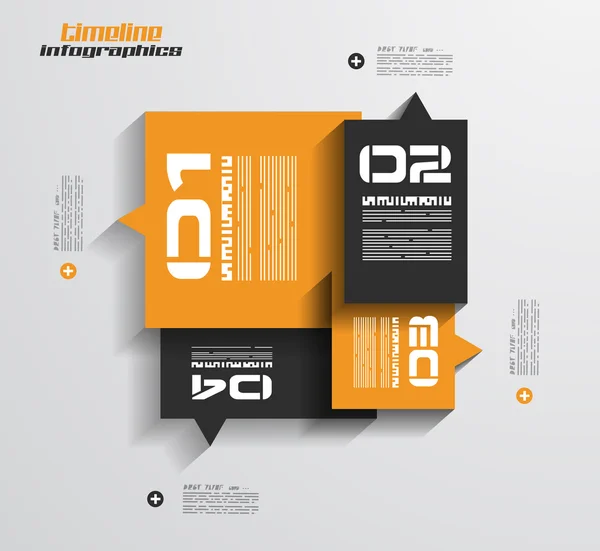 Modello di design infografico con tag cartacei. — Vettoriale Stock