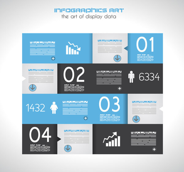 Infographic design template with paper tags