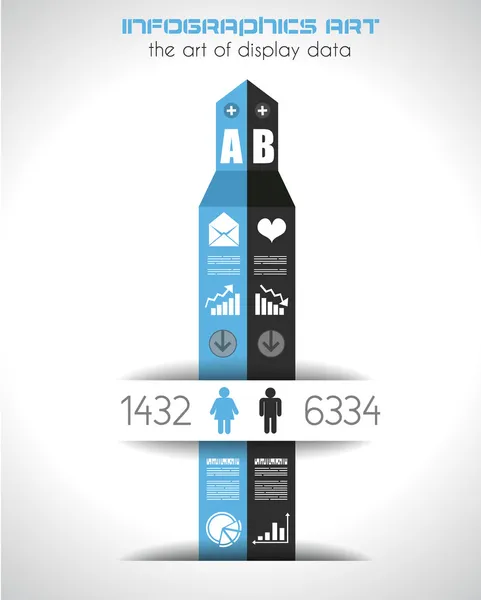 Infografisk formgivningsmall med papperslappar — Stock vektor