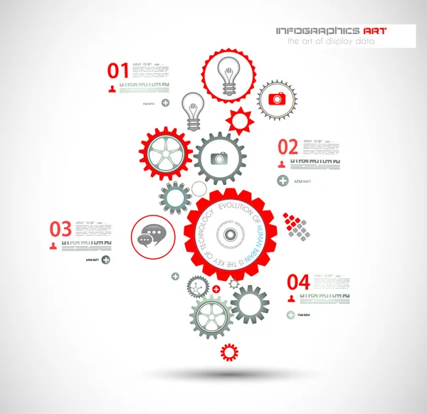 Infographic formgivningsmall med redskap kedja. — Stock vektor