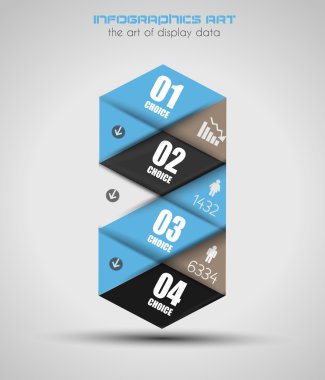 Kağıt etiketli bilgi tasarım şablonu.