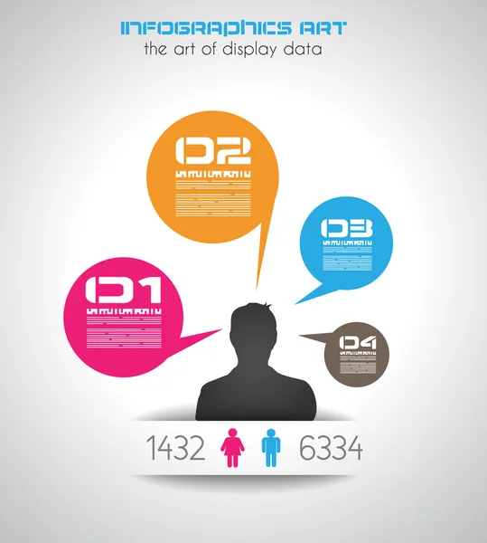 Original style infographic with man shapes for ranking purposes. — Stock Vector