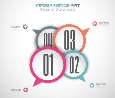 şık kabarcıklar ile infographics kavramı arka plan.