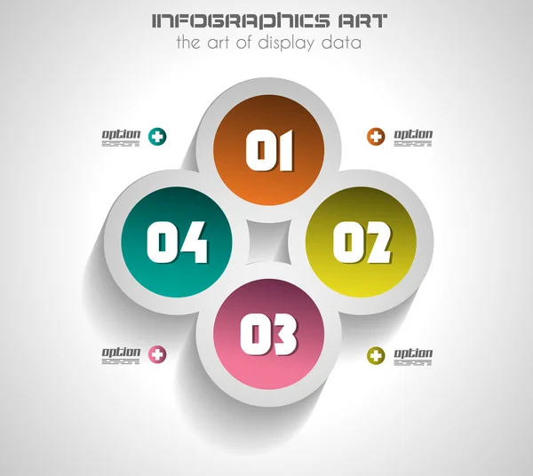 Modelo de design infográfico com etiquetas de papel. — Vetor de Stock