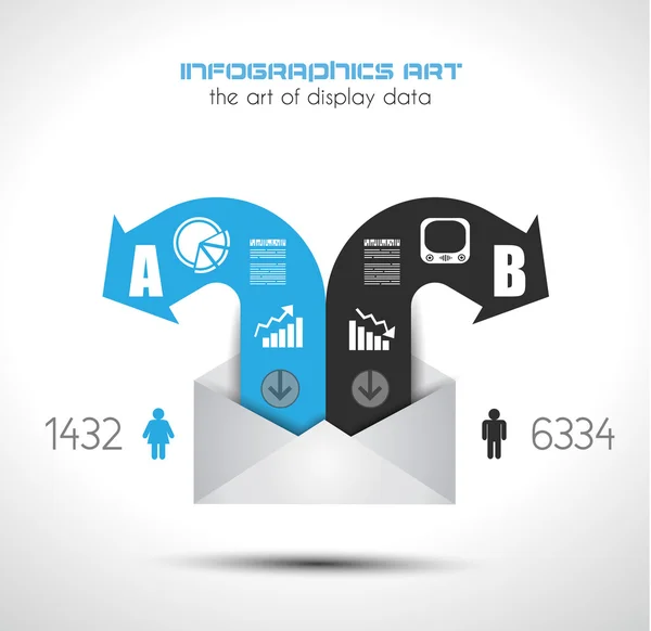 Infographic design template με ετικέτες χαρτιού. — Διανυσματικό Αρχείο