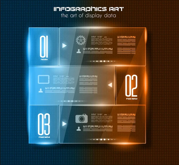 Infographic tasarım şablonu ile cam yüzeyler — Stok Vektör