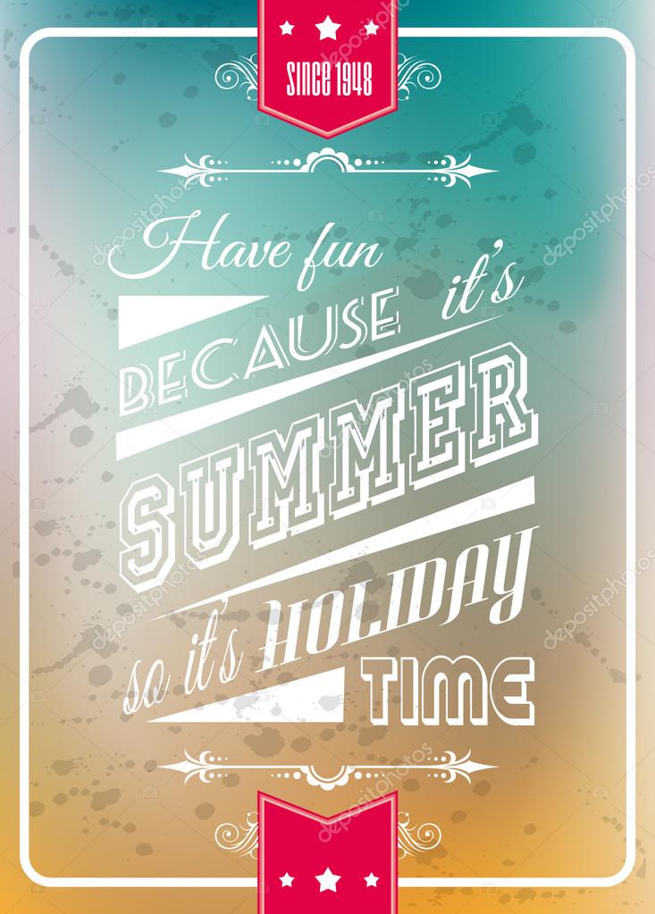 Happy summer poster with a colorful background