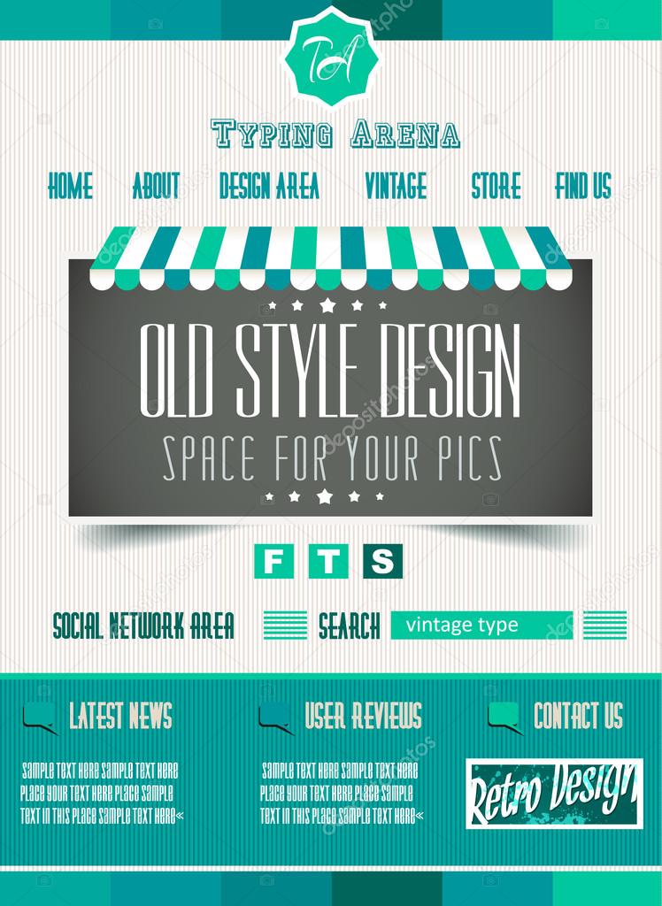 Vintage retro page template