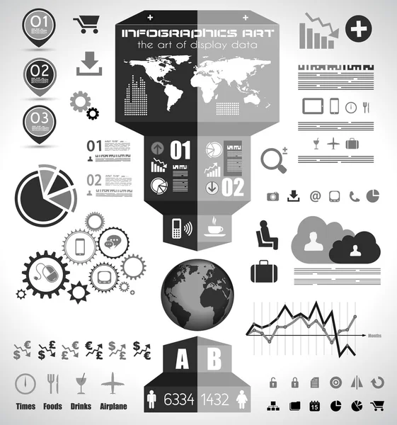 Infographic elementen - set van papieren etiketten — Stockvector