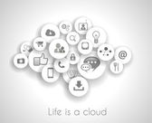 Social Network Life Konzept mit Cloud-Referenz.