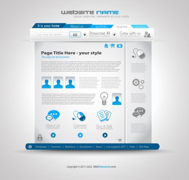 Web design template for blog and sites clipart