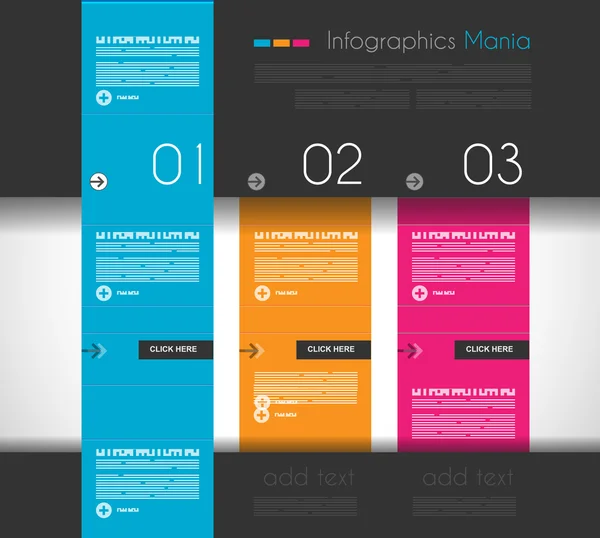 Infografische Design-Vorlage mit flachen Design-Panels — Stockvektor