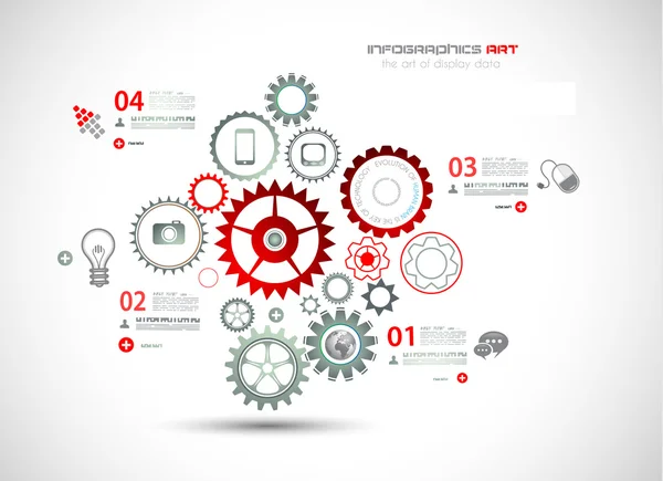 Infographic design template με ετικέτες χαρτιού. — Διανυσματικό Αρχείο