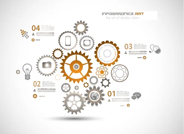 Plantilla de diseño infográfico con etiquetas de papel. — Vector de stock