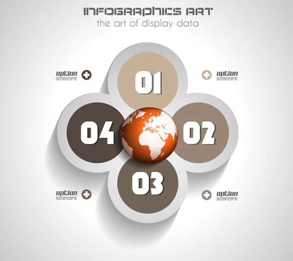 Modelo de design infográfico com etiquetas de papel. — Vetor de Stock