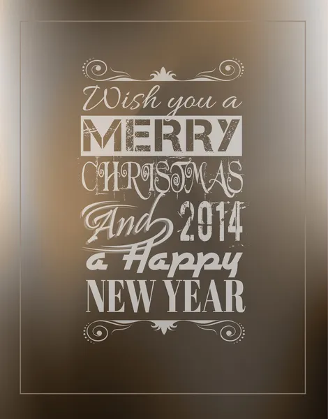 2014 Feliz Navidad Vintage tipografía fondo — Vector de stock