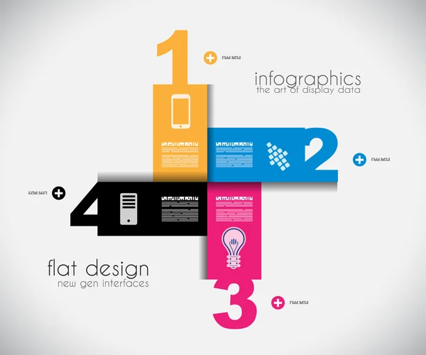 Infographic templated with paper number shapes — Stock Vector