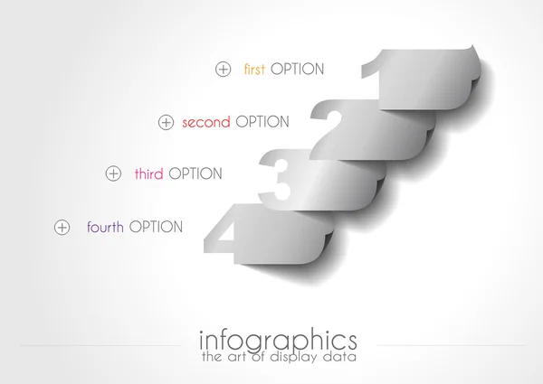 Infographic templated with paper numbers — Stock Vector