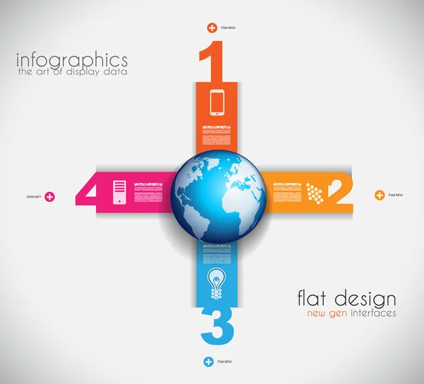 Infografik mit Papiernummernformen — Stockvektor