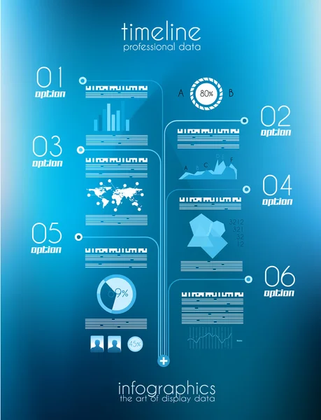 Infographic öğelerle verilerinizi görüntülemek için zaman çizelgesi — Stok Vektör