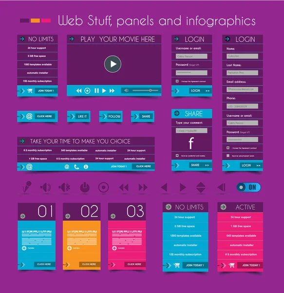 Web 设计的东西： 价格面板, — 图库矢量图片