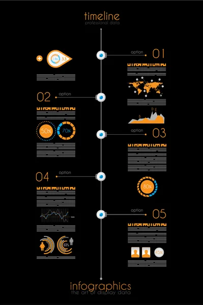 Zeitachse zur Anzeige Ihrer Daten mit Infografik-Elementen — Stockvektor