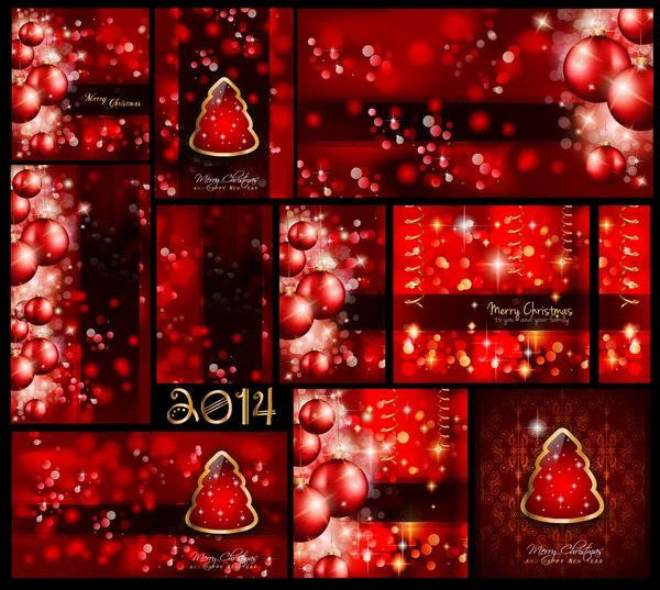 Christmas Background Collection - Red style — Stock Vector