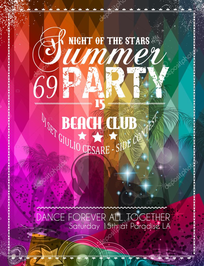 ᐈ Party Flyer Design Stock Backgrounds Royalty Free Party Flyer Vectors Download On Depositphotos