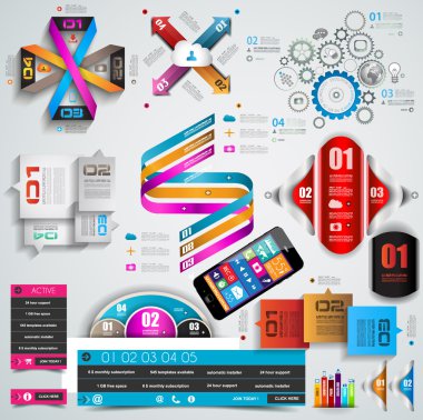 Mega kalitesi infographics nesneleri koleksiyonu .