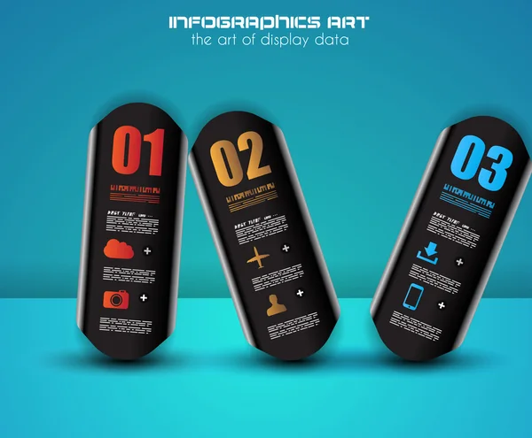 Modelo de design infográfico com superfícies de vidro e holofotes . — Vetor de Stock