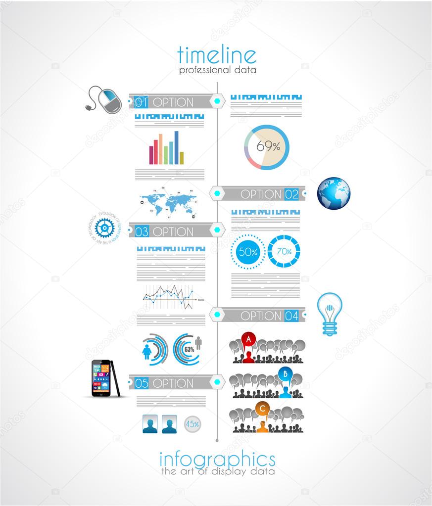 Timeline to display your data with Infographic elements