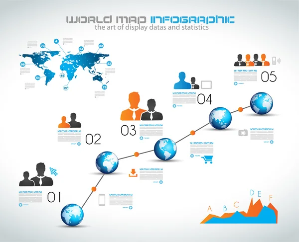 Cronología para mostrar sus datos con elementos infográficos — Vector de stock