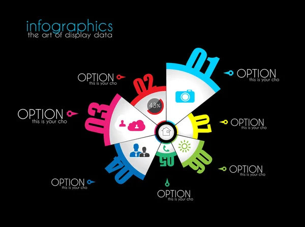 Modello di design infografico con stile piatto moderno — Vettoriale Stock