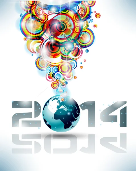 2014 heureux nouveau fond de fête de l'année — Image vectorielle