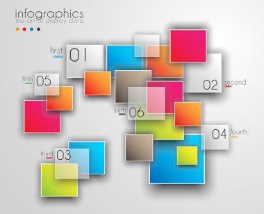Infographic tasarım şablonu ile modern düz stil
