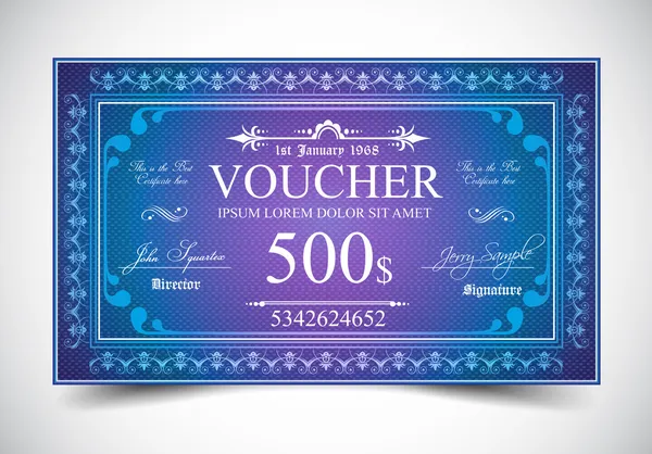 Voucher for 500 dollars payment. — Stock Vector