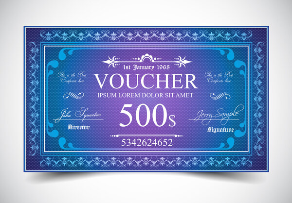 Voucher for 500 dollars payment.